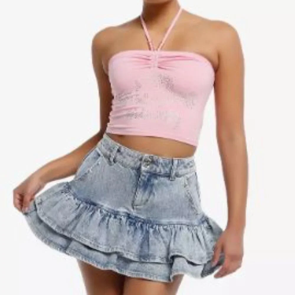 Hello Kitty Rhinestone Girls Halter Top - Picture 2 of 8